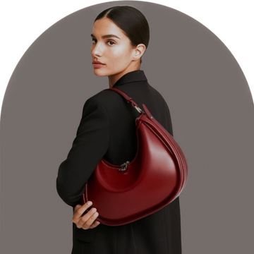 Homepage Urban Luxe Hobo red upscale luxury leather hobo bag styled for everyday elegance