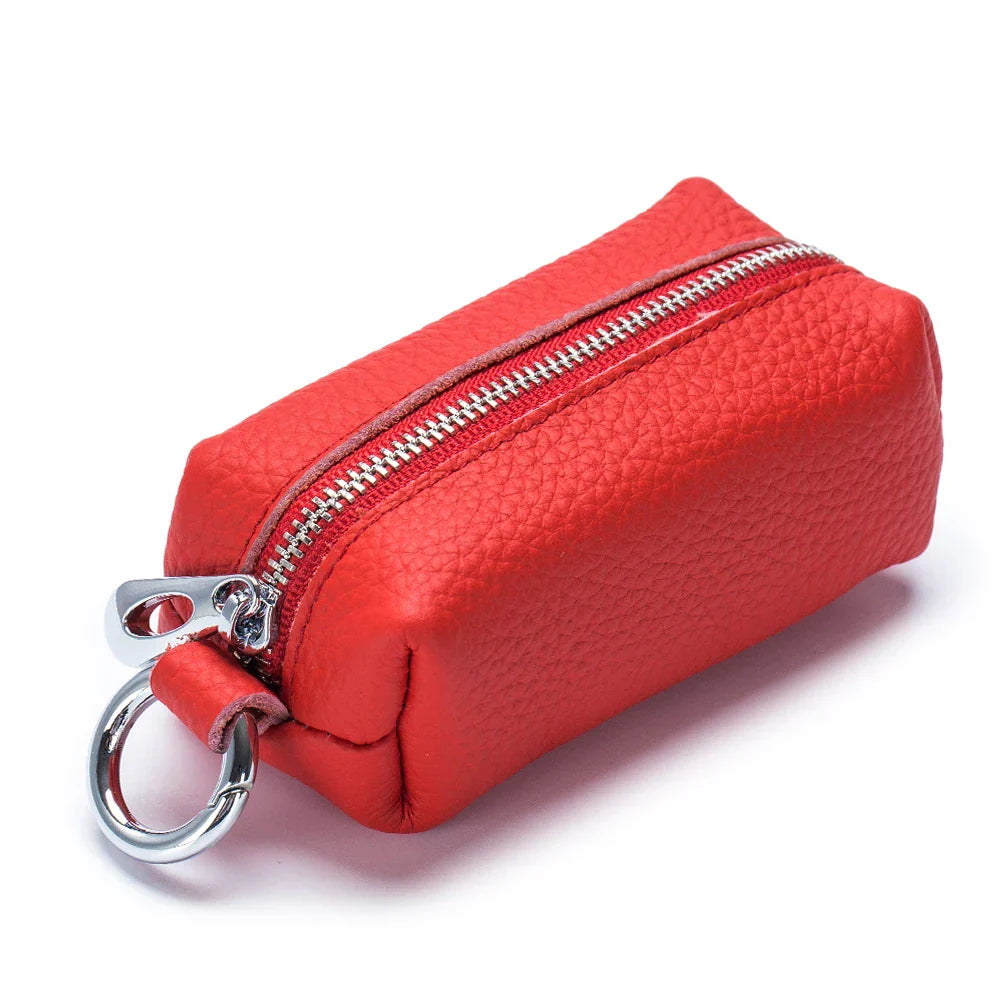 red pocket trio pouch leather case for a leather crossbody bag