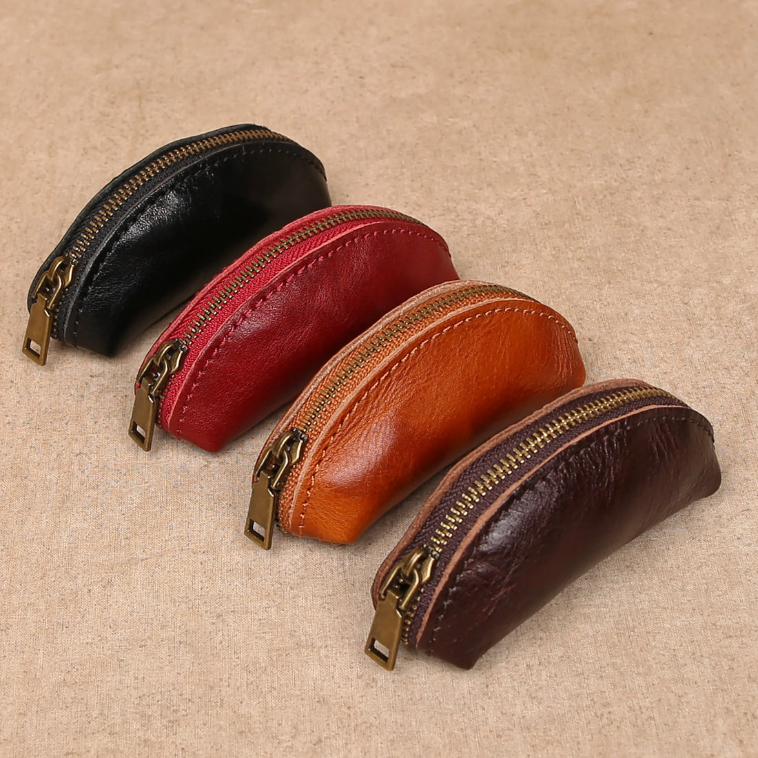 heritage key case red leather key holder wallet