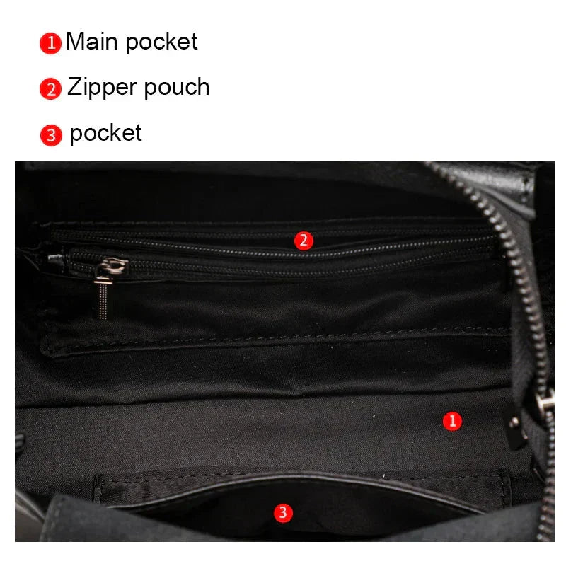 Metro Fold Carry genuine luxury leather compact bag interior