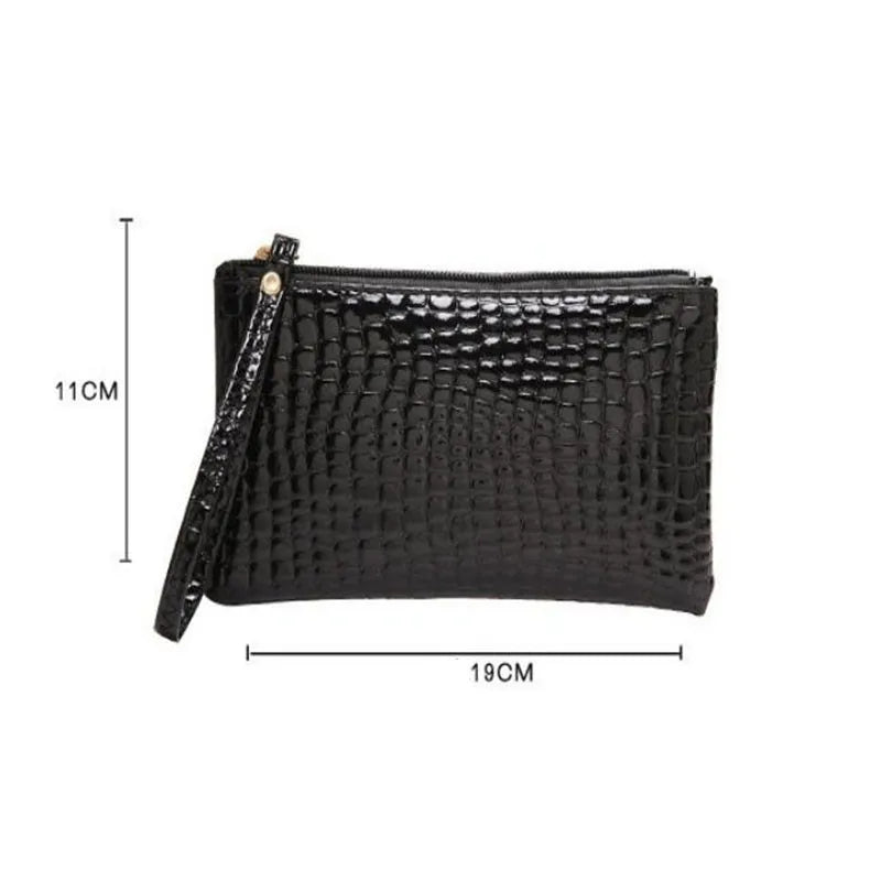 black vegan leather bags timeless croc wristlet measurements displayed