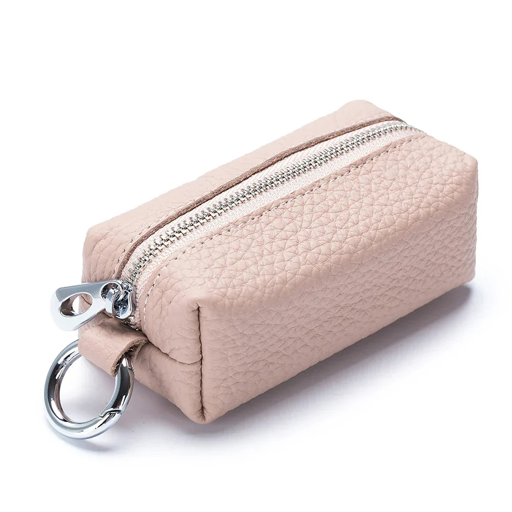 beige pocket trio everyday leather mini that matches a leather clutch bag