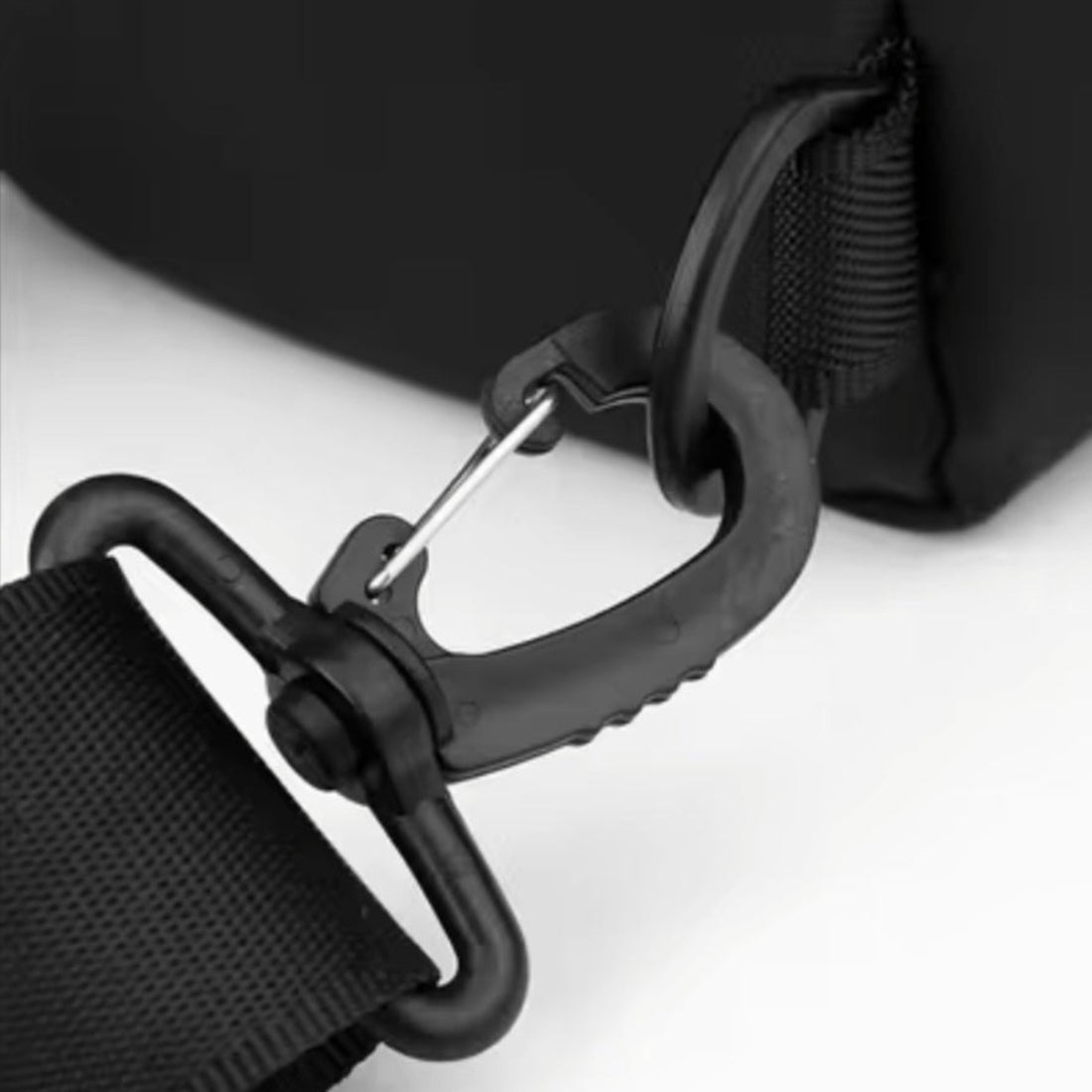 Active Axis Crossbody durable strap hook close up showcasing sturdy nylon attachment and upscale hardware for secure everyday wear
