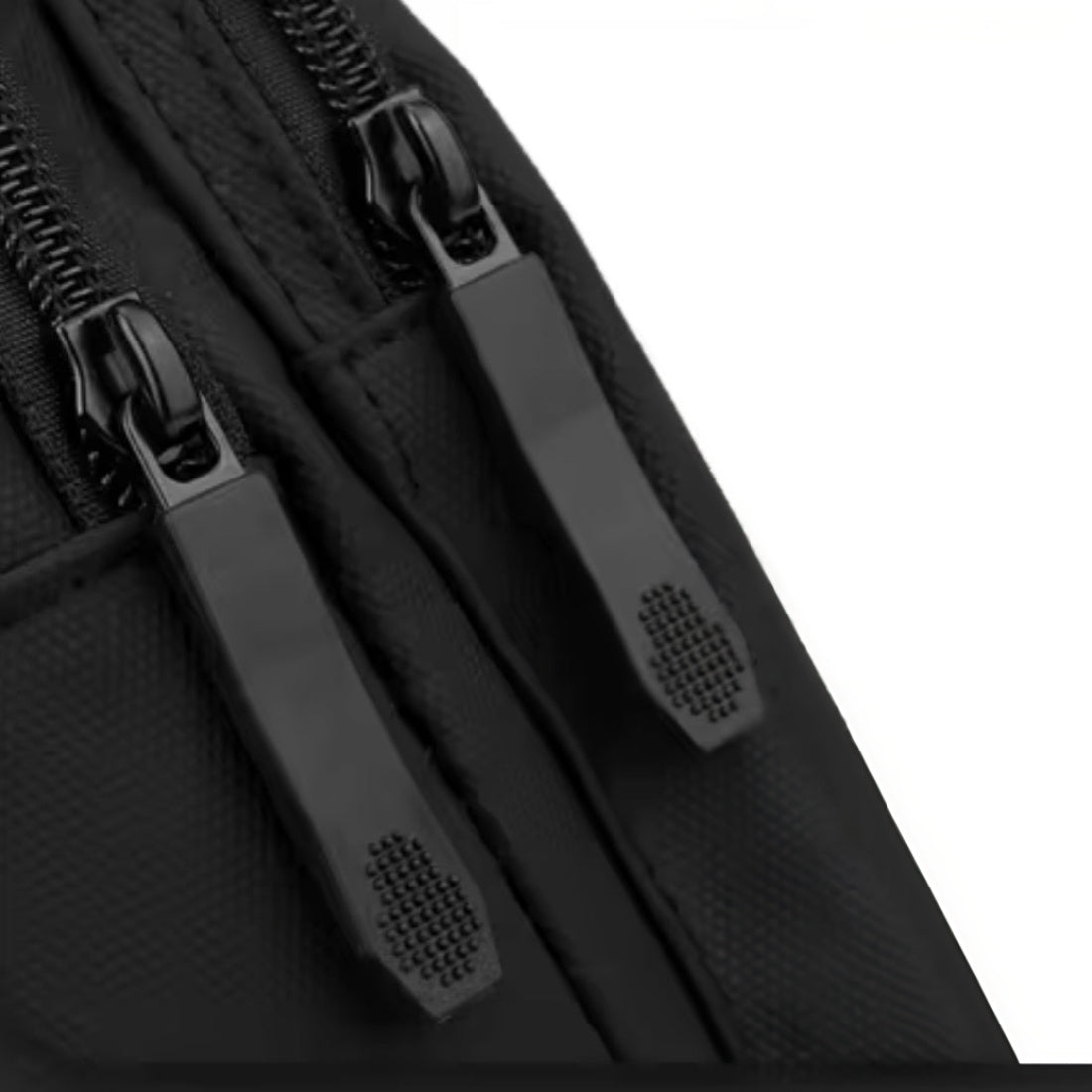 Active Axis Crossbody durable dual zipper close up showcasing strong hardware and secure upscale finish for everyday use