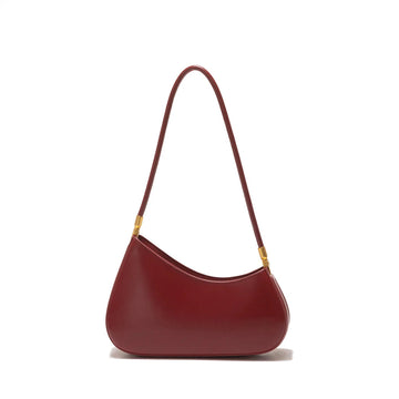 Timeless Arc Carry premium genuine leather luxury tote in red front view