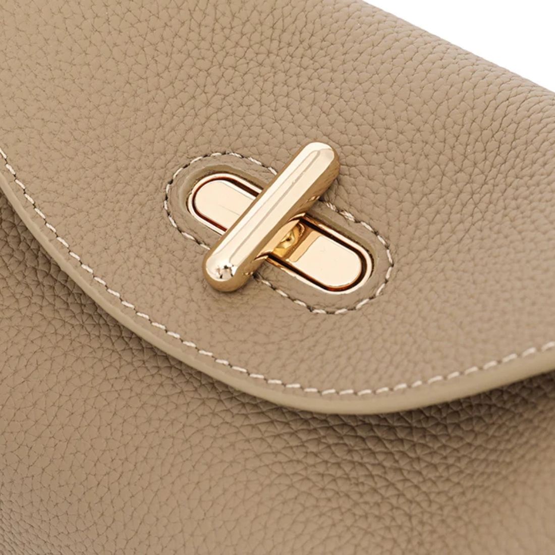 Timeless Arc Tote in taupe hardware detail premium tote