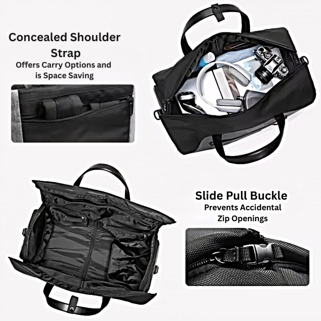 waterproof spacious durable axis travel companion mens weekender bag features buckle zip closure and concealed strap