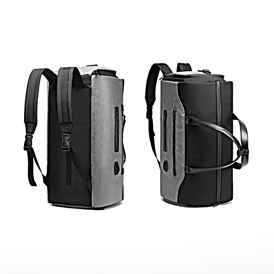 waterproof durable spacious axis travel companion back and top views mens gym bag adjustable shoulder straps