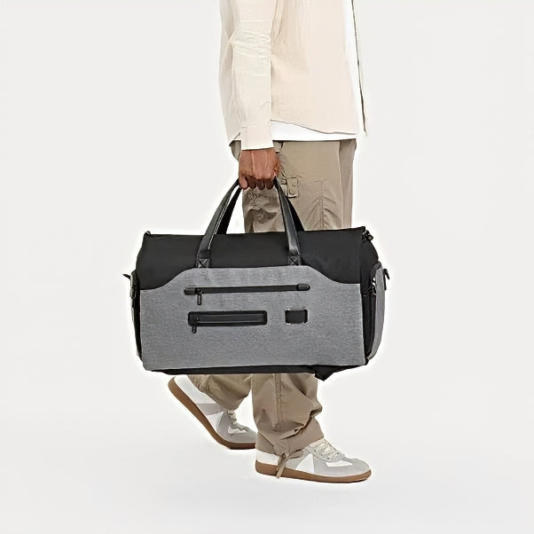 model holding waterproof durable spacious mens duffle bag axis travel companion by handles