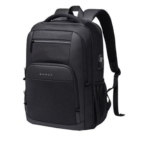 BANGE Atlas Tech Pack black Oxford backpack USB charging port laptop backpack 15.6 inch anti theft travel backpack expandable tech travel bag