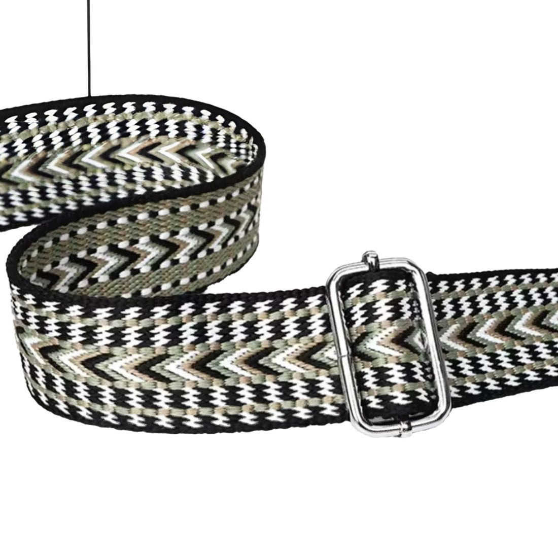 Timeless City Compact luxury genuine pebbled leather upscale adjustable patterned strap detail with silver buckle