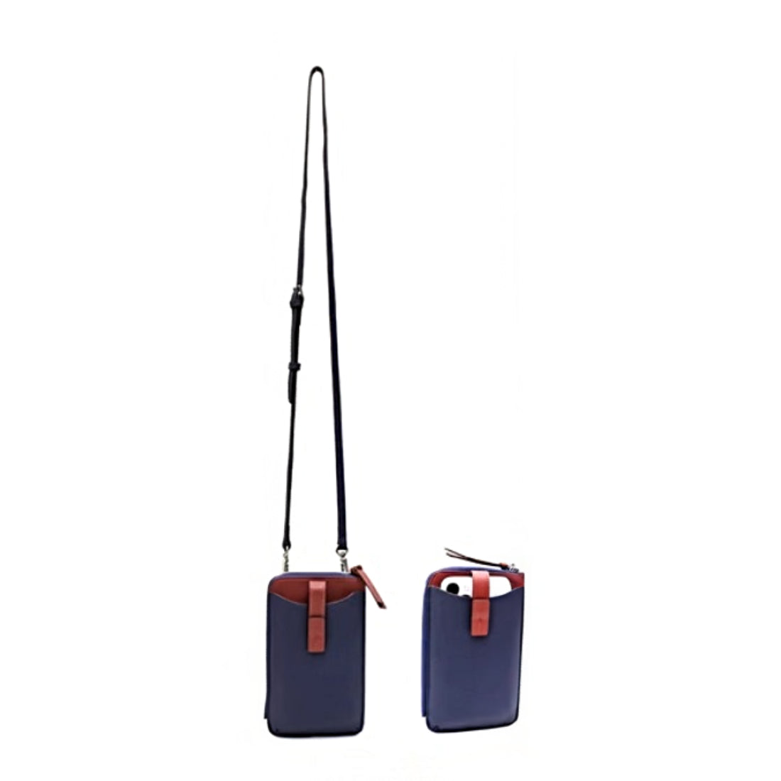 City Snap Carry compact durable crossbody bag in navy genuine leather with premium strap and buckle detail