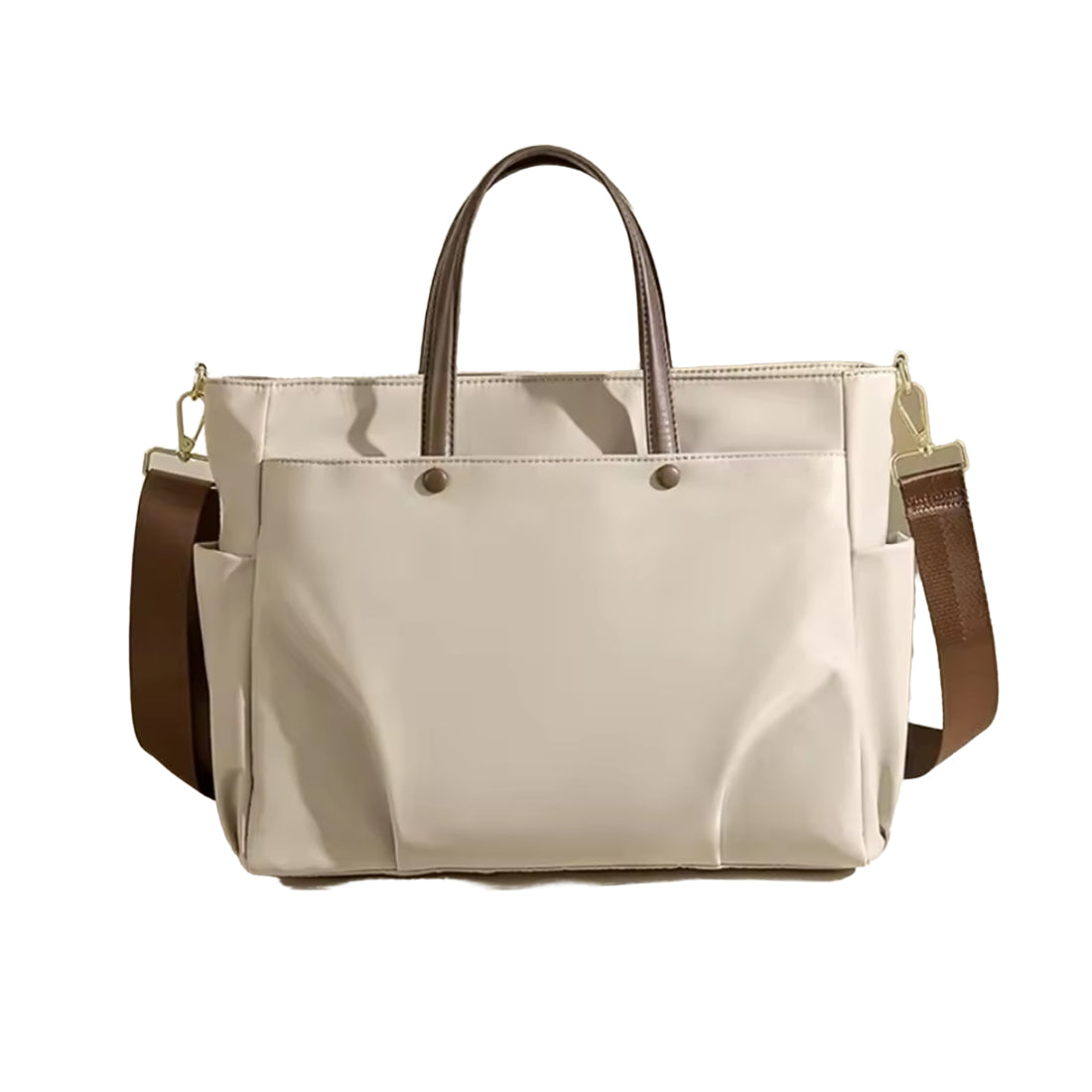 Upscale Timeless Commuter Tote in black with premium waterproof Oxford fabric dual compartments padded laptop sleeve and multiple exterior pockets