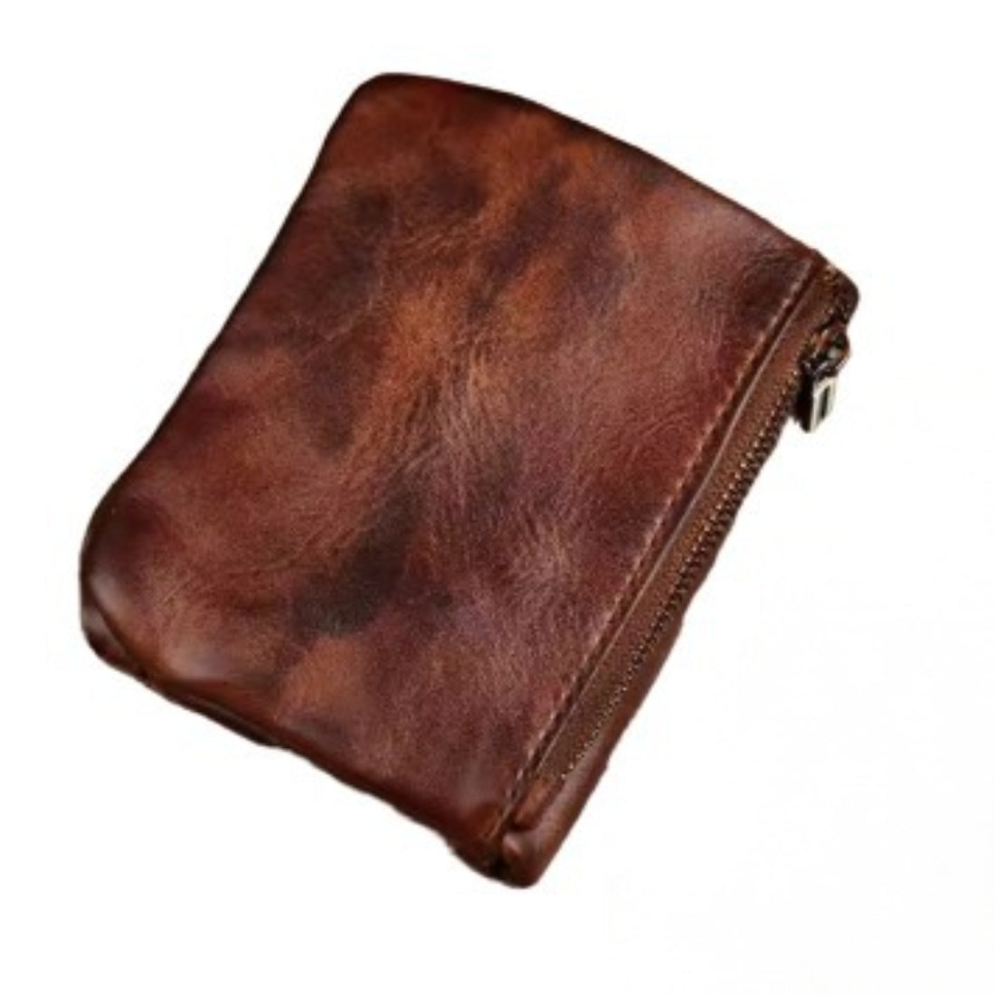 Creased Heritage Compact Fold wallet in rustic brown luxury creased leather