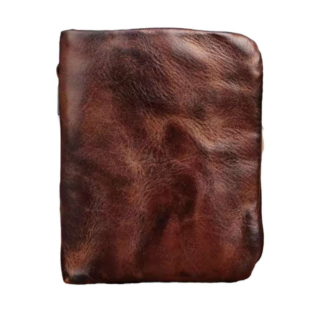 Creased Heritage Compact Fold wallet in rich coffee brown genuine leather luxury upscale design