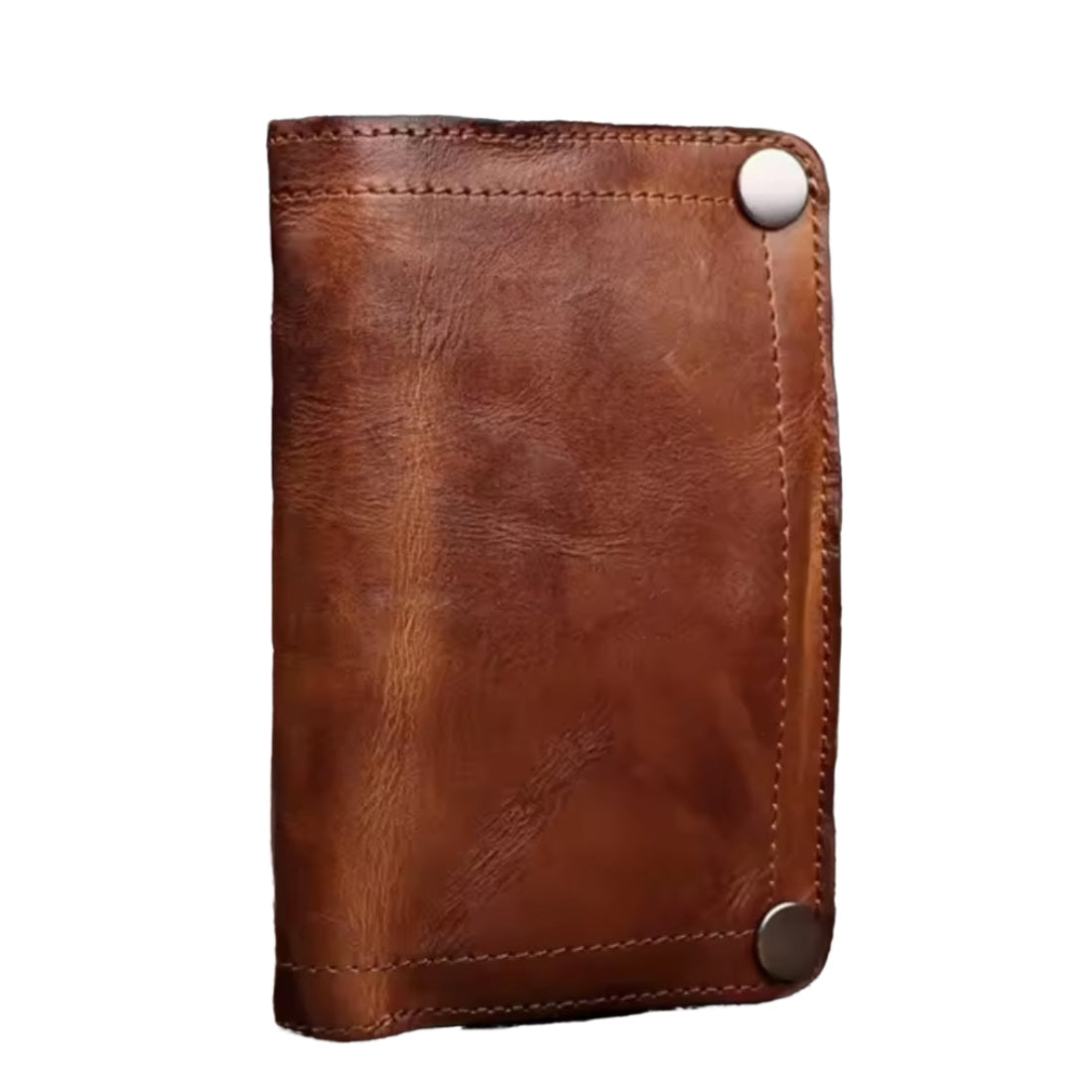 Creased Heritage Fold premium genuine luxury leather wallet in brown with vintage style secure hasp closure and smart compartments for daily use