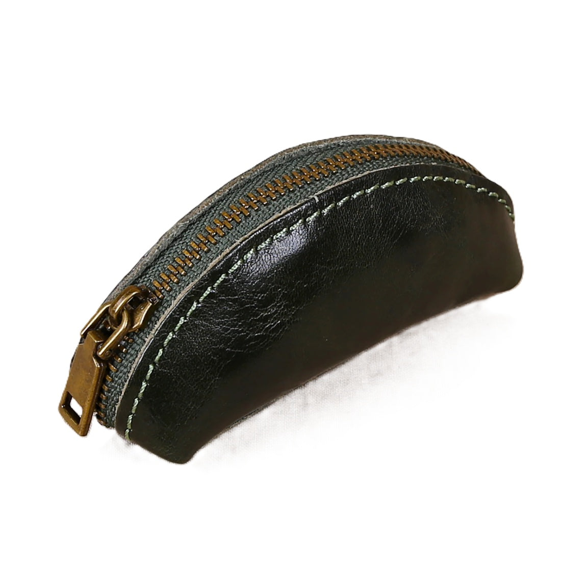 heritage key case green leather key holder wallet