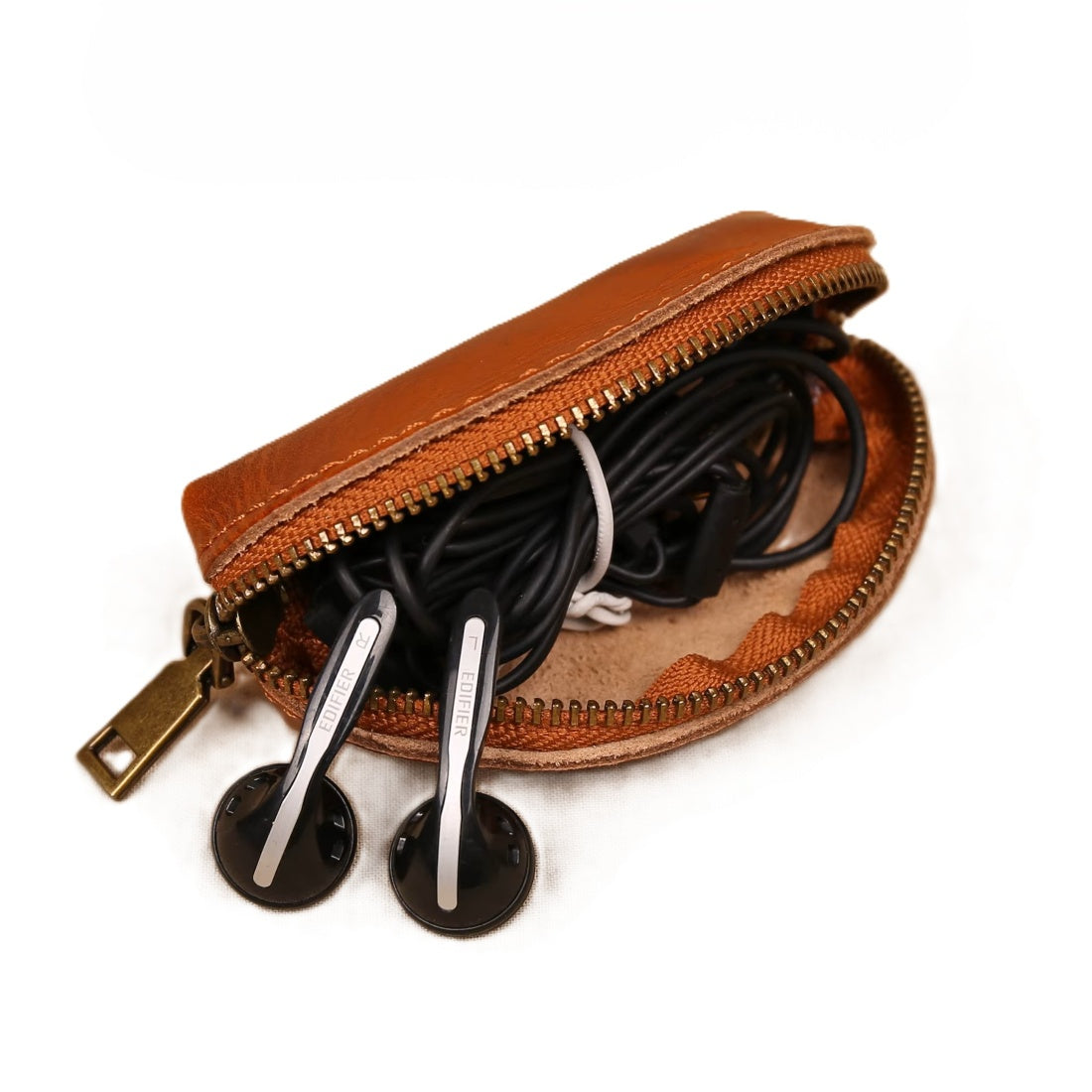 heritage key case storing earbuds compact key wallet