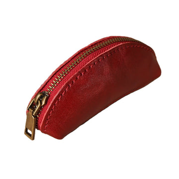 heritage key case red leather key holder wallet