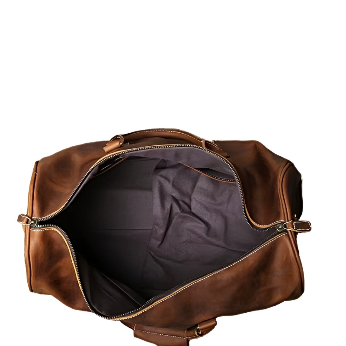 heritage leather weekender brown luxury mens leather duffel bag open top interior mens leather travel bag mens weekend bag mens overnight bag leather carry on