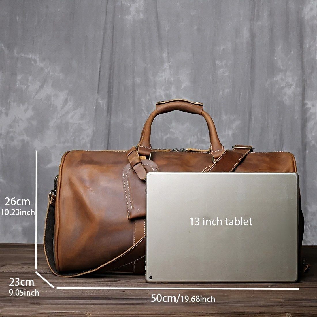 heritage leather weekender mens brown luxury leather duffel bag dual top handles detachable shoulder strap luggage tag 13 inch tablet mens leather travel bag