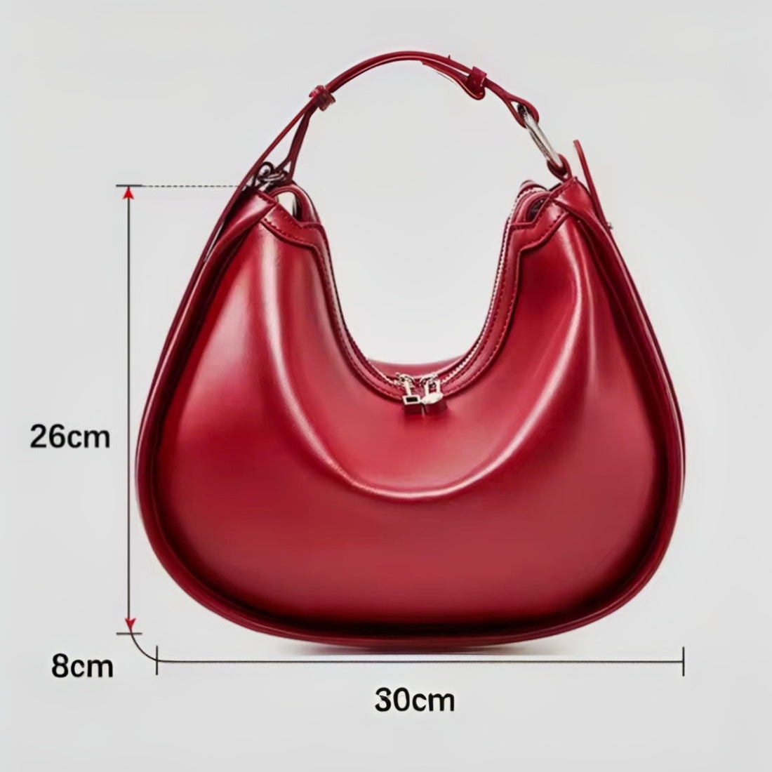Urban Luxe Hobo luxury red leather hobo bag measurements
