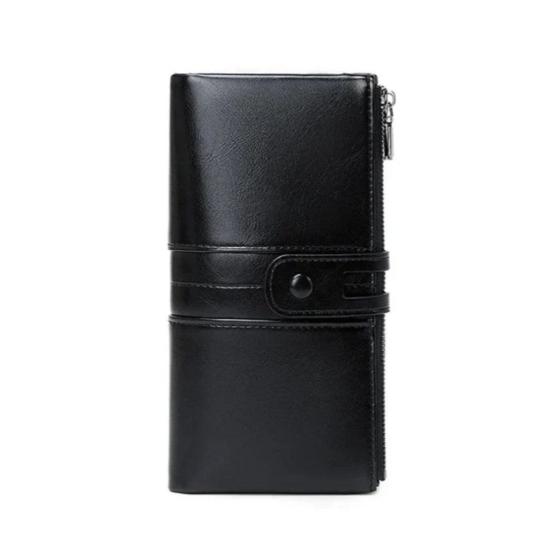 Luxury Metro RFID Clutch in black premium vegan leather upscale RFID blocking clutch wallet