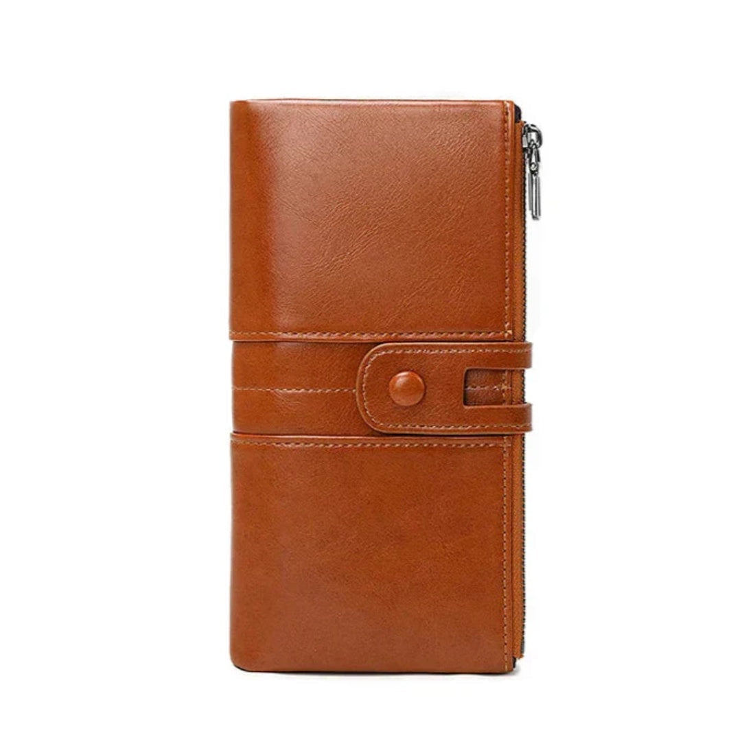 Luxury Metro RFID Clutch in teal premium vegan leather upscale RFID blocking slim wallet