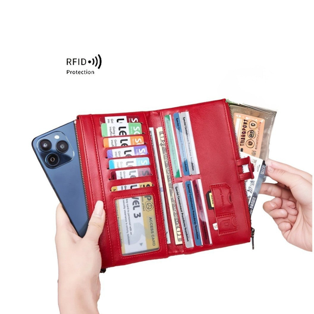 Red Metro RFID Clutch styled hand luxury lightweight premium carry design