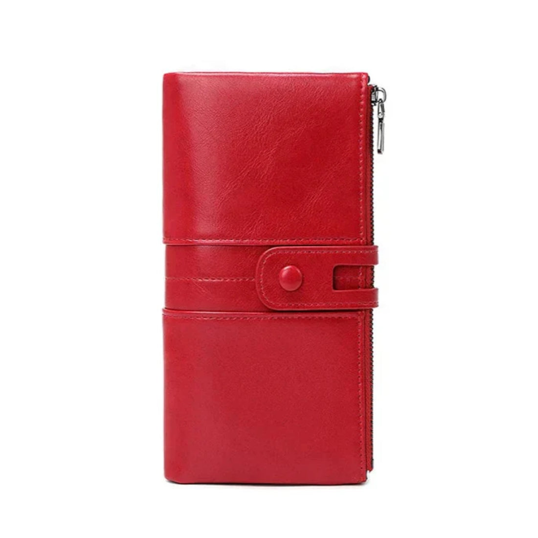Luxury Metro RFID Clutch in red premium vegan leather upscale RFID blocking clutch