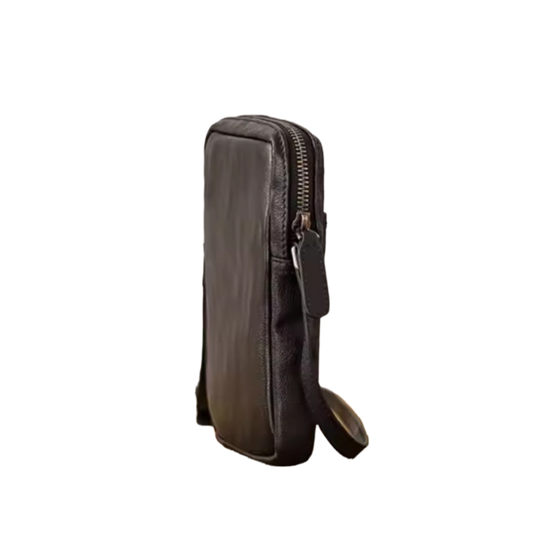 Metroline Carry premium luxury leather crossbody with adjustable strap side view