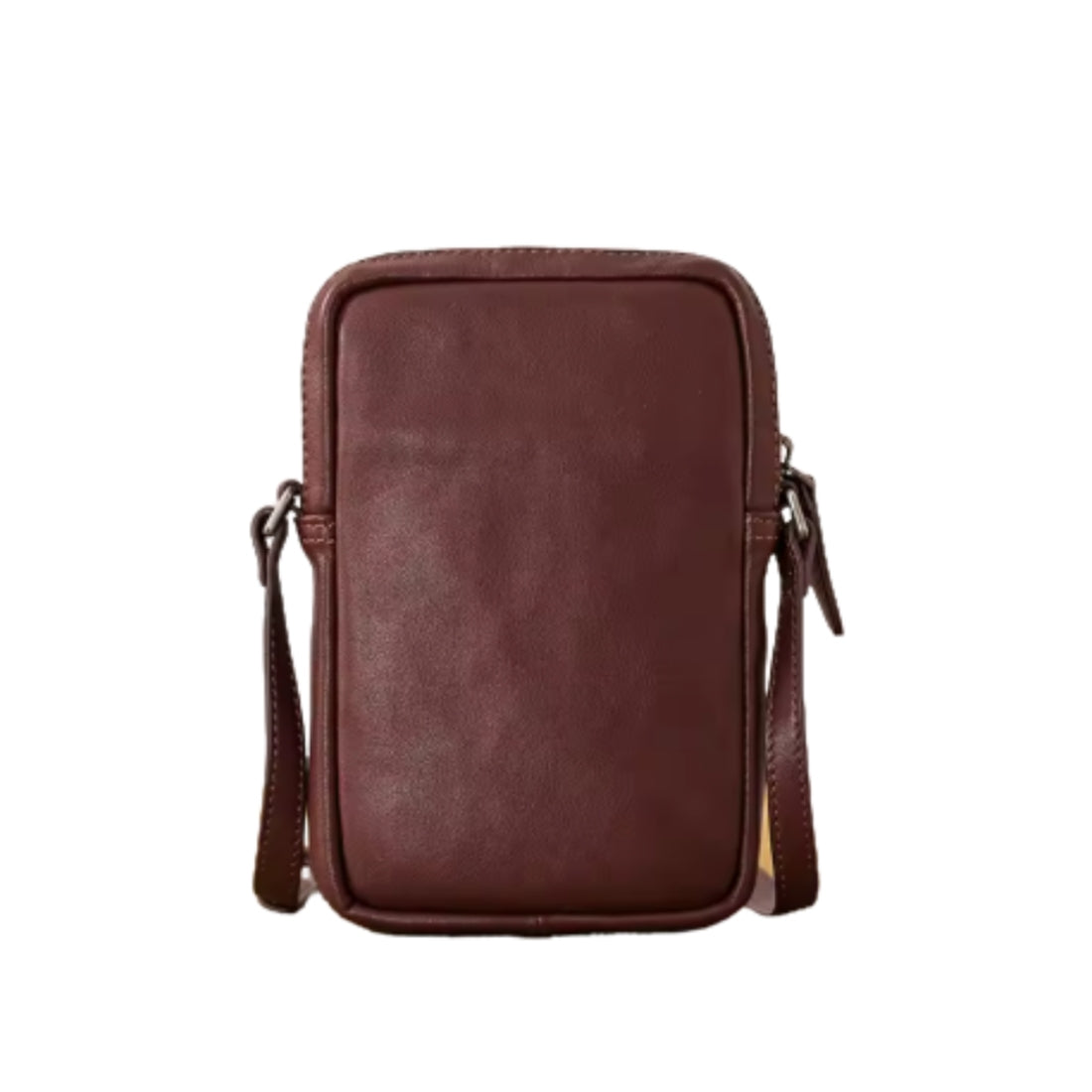 Metroline Carry black luxury genuine leather vertical crossbody shoulder bag