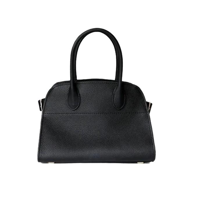 Modern Grace Tote in black premium genuine leather luxury handbag