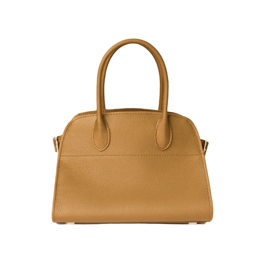 Modern Grace Tote in camel luxury leather tote with upscale litchi texture