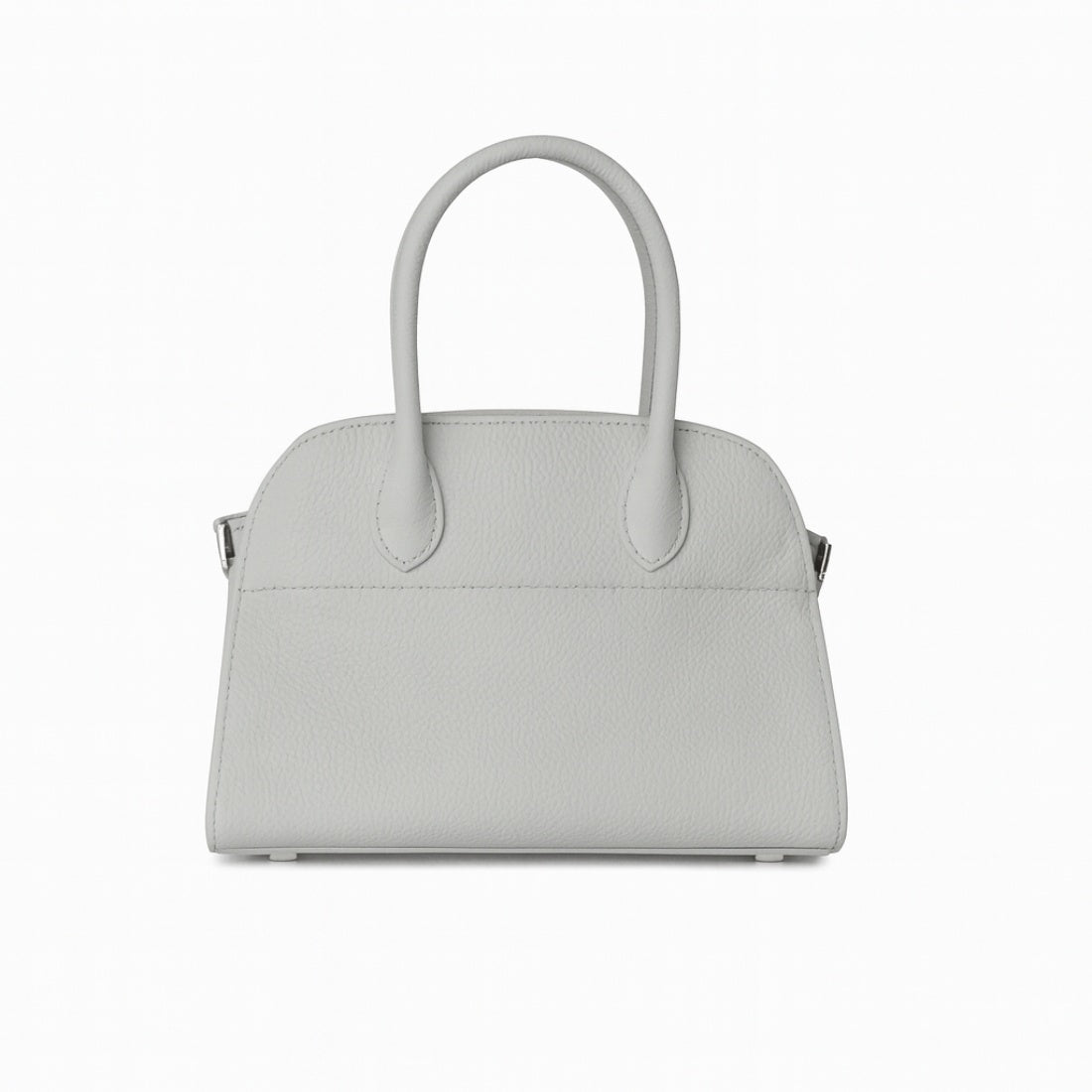 Modern Grace Tote in grey refined luxury upscale leather tote with silver hardware