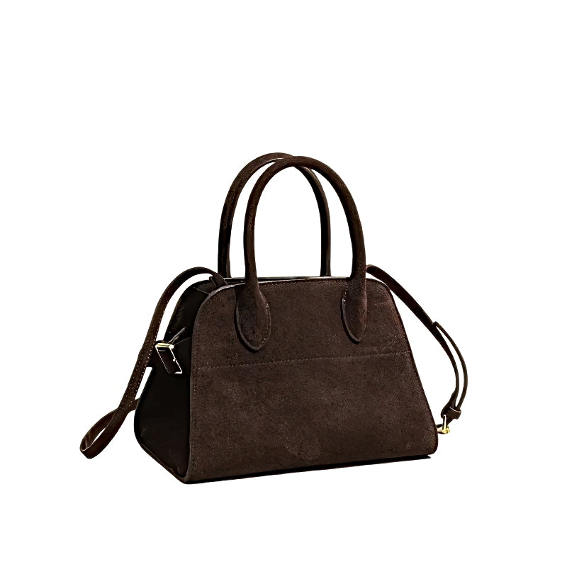 modern grace tote Brown leather womens handbag crossbody tote with an adjustable removable  strap