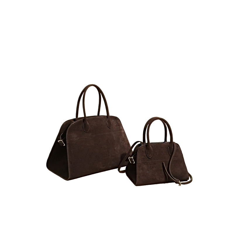 modern grace tote in brown nubuck leather womens crossbody totes