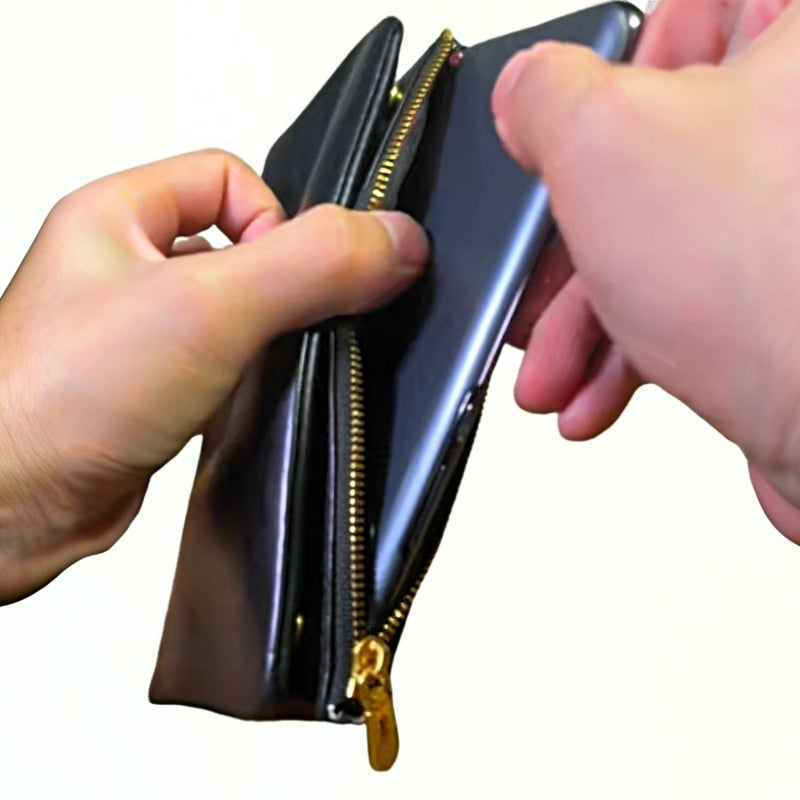 Prestige Long Zip men’s long black leather zip wallet with phone zip pocket