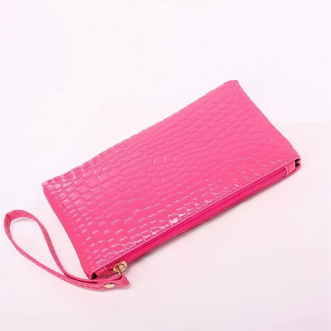 hot pink timeless croc wristlet vegan leather clutch bag for a leather tote bag set