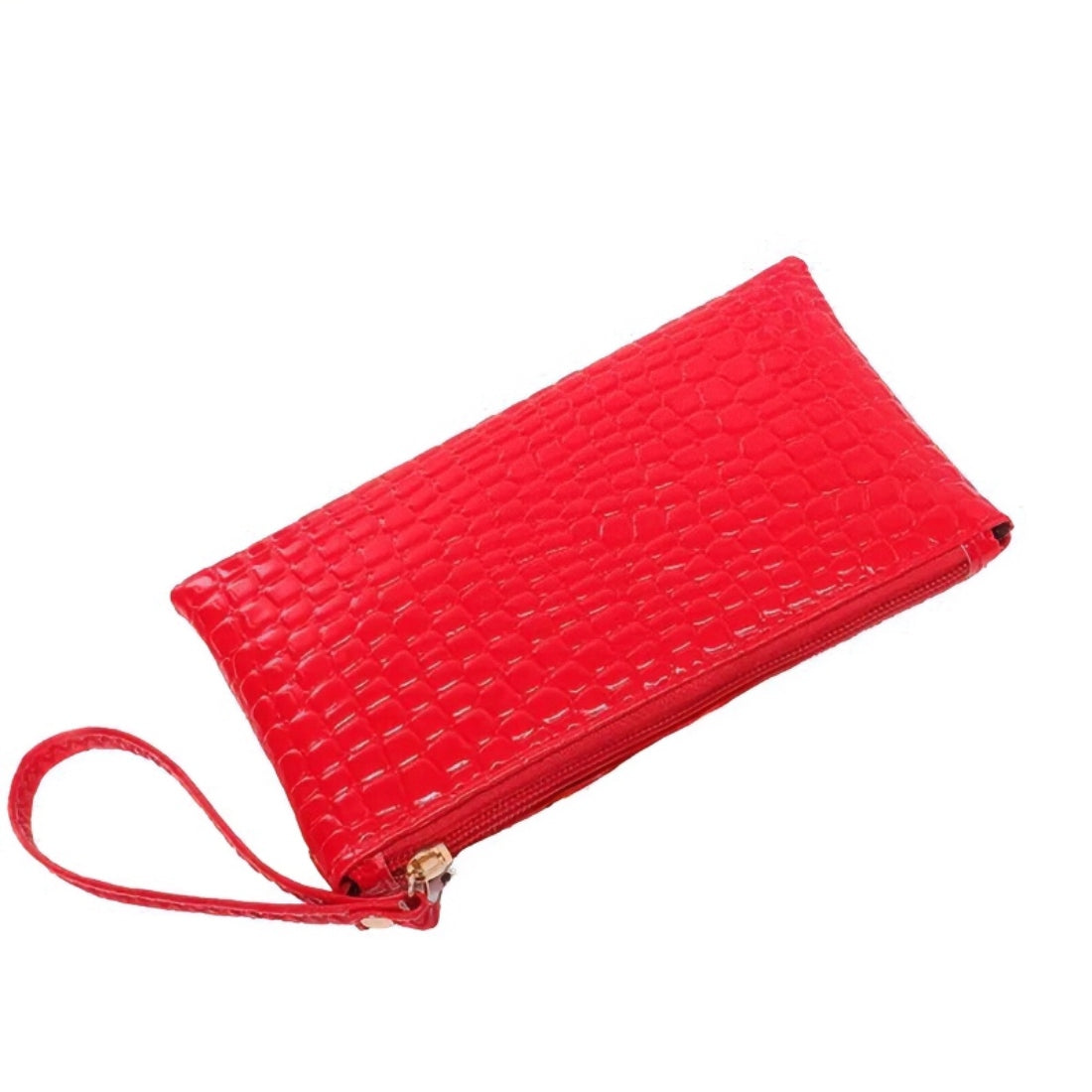 red vegan leather bags croc wristlet styles well with a leather shoulder bag