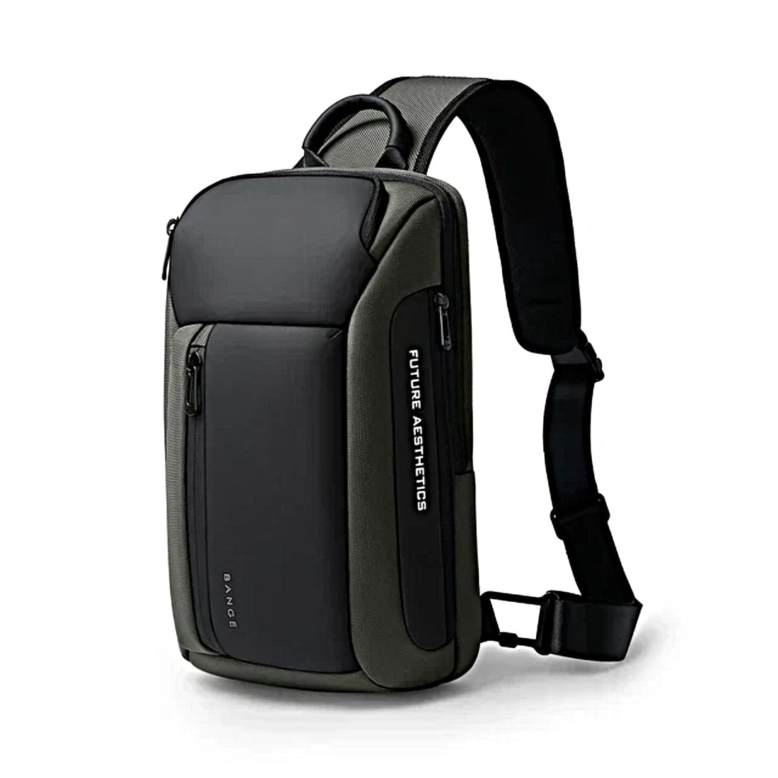 BANGE Velocity Pack green premium waterproof oxford fabric padded laptop compartment smart storage urban travel upscale backpack lightweight and durable